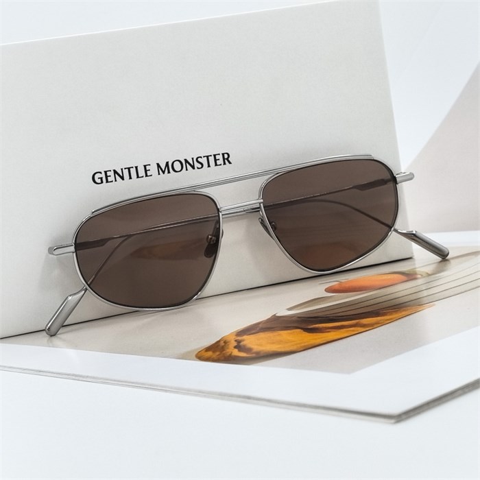 GENTLE MONSTER RAFFLES Titanium серебро чайный BR01613