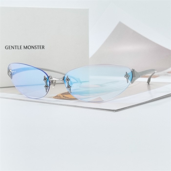 GENTLE MONSTER TTA Titanium серебро голубой зеркальный BR01559